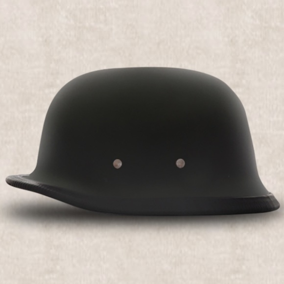 Daytona Novelty Matte Black German Low Profile Half Helmet - S - Picture 2 of 5